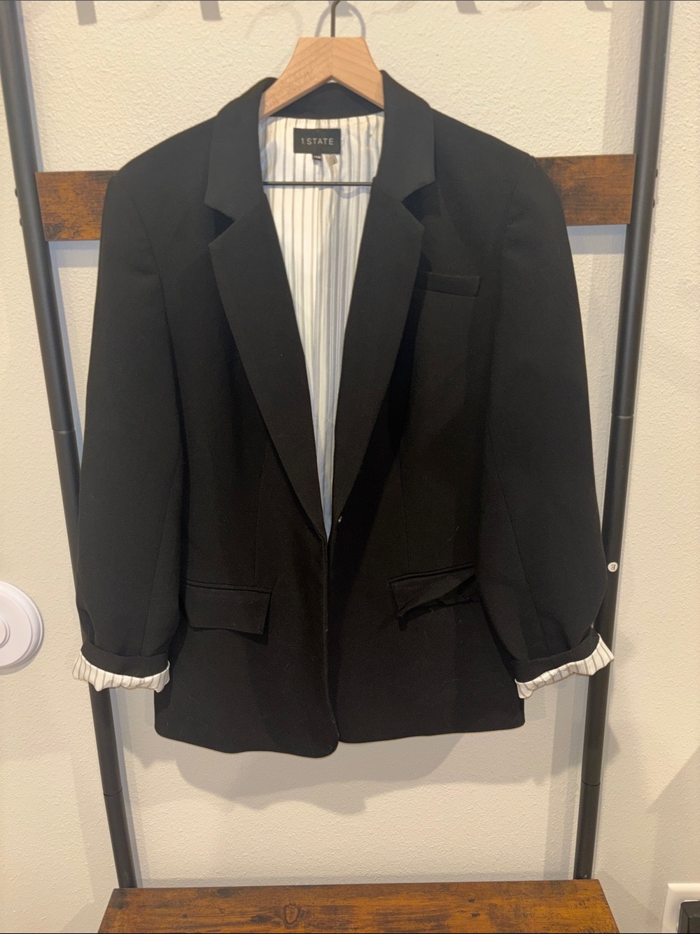 1. State Black Women's Blazer with Notch Lapel